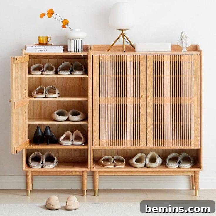 Entryway shoe storage cabinet