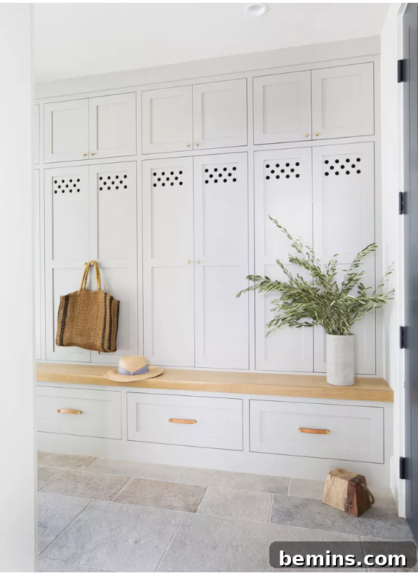 Mudroom bench with storage drawers