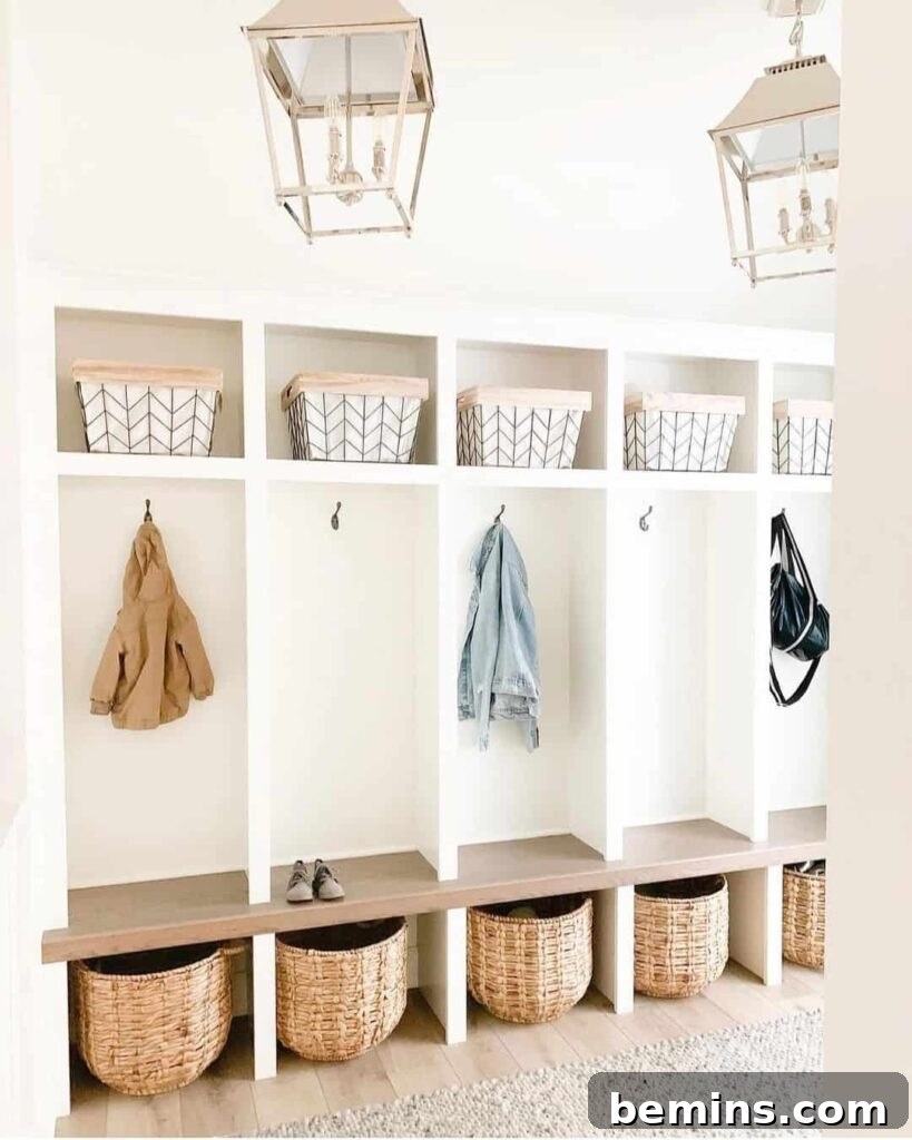 Mudroom with built-in cubbies
