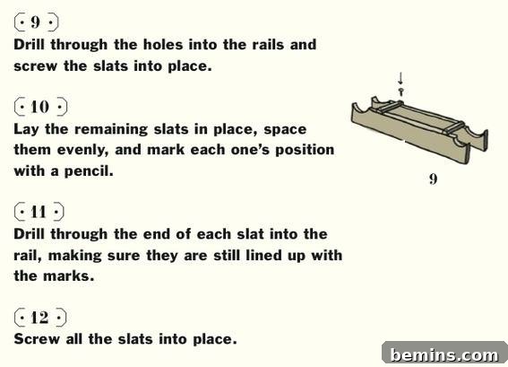 Securing the support strips with screws