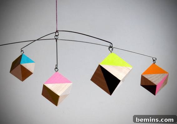 Creating a Contemporary Geometric Mobile: A DIY Guide 14 Finished Geometric Mobile