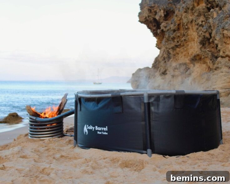 The Salty Barrel Portable Wood Fired Hot Tub