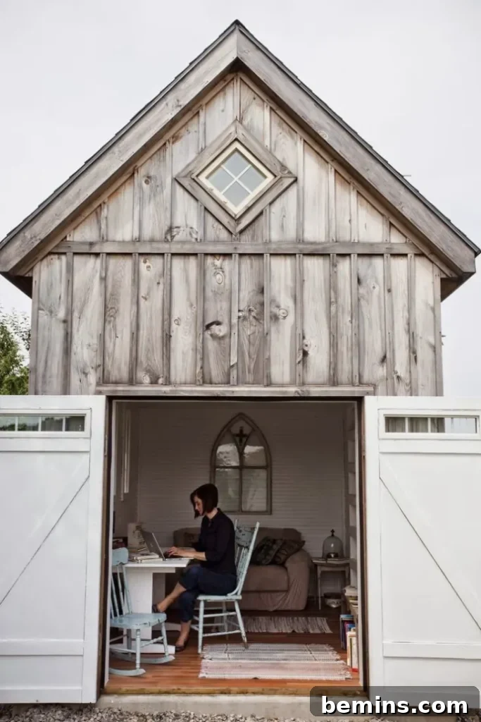 Rustic barn she shed vibes