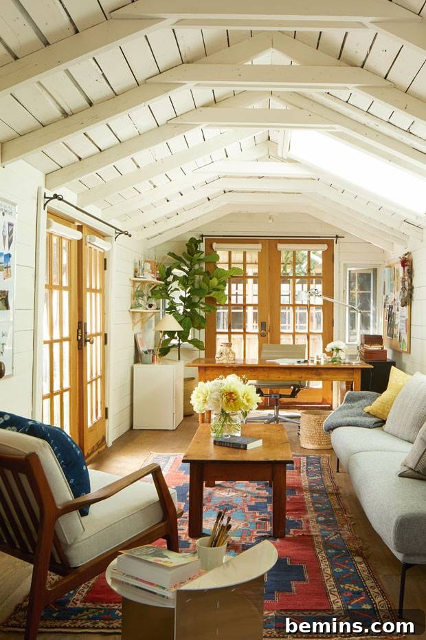 Cozy home office she shed
