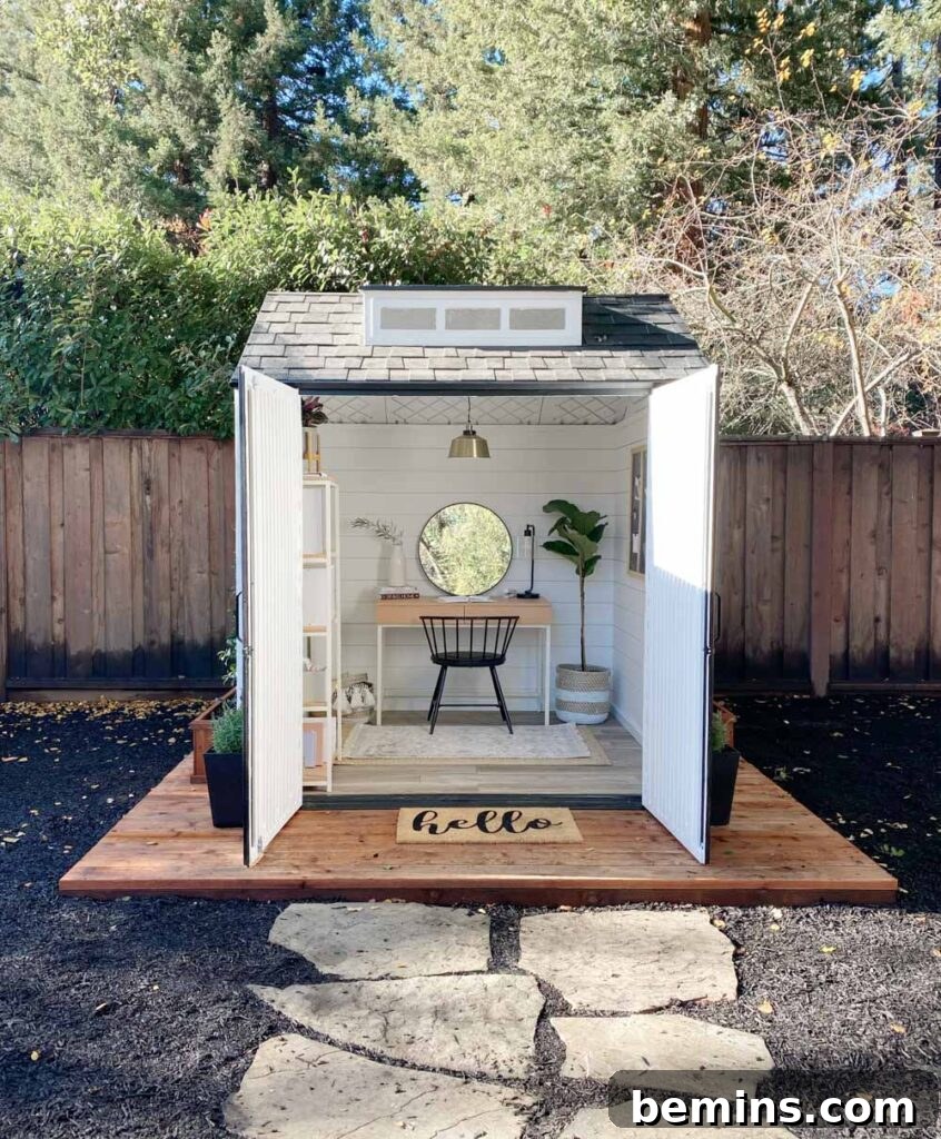 She shed with small deck area