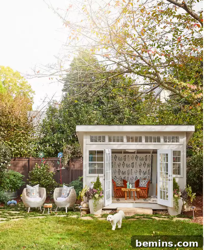 Simple white she shed