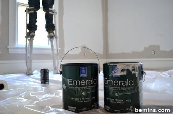 Painting Walls with Emerald Paint