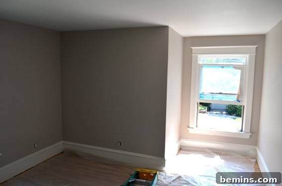Bedroom Painted in Alpaca