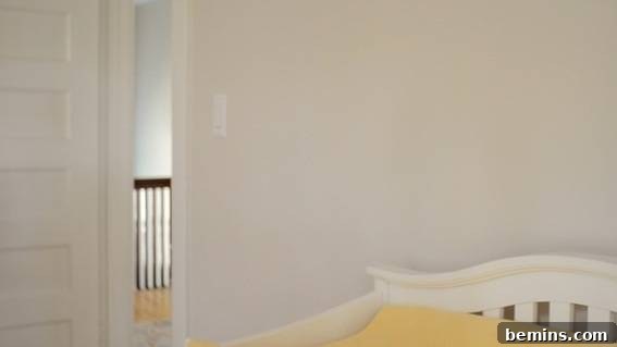 Close-Up of Nursery Walls Painted in Simple White