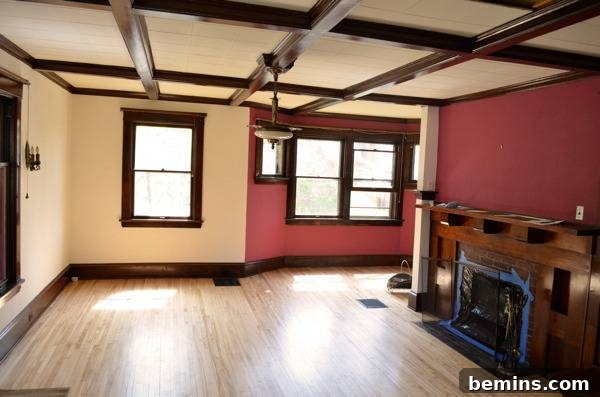 Living Room Before Renovation with Original Woodwork