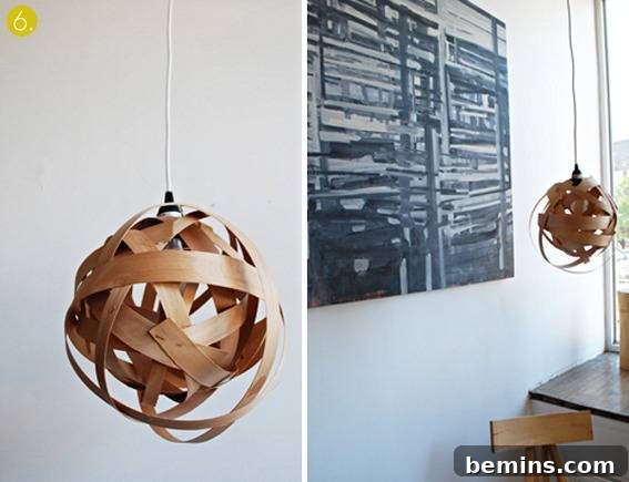 DIY Looped Wood Pendant Light Idea