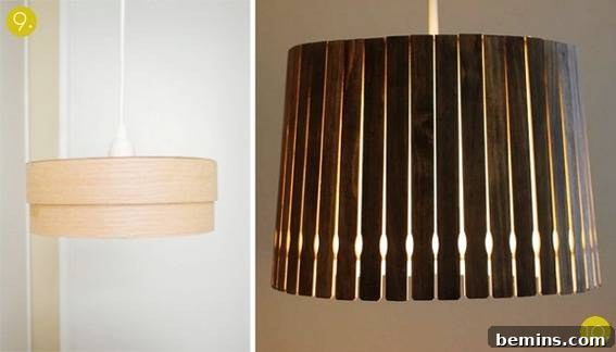 DIY Contemporary Wood Veneer Pendant Light