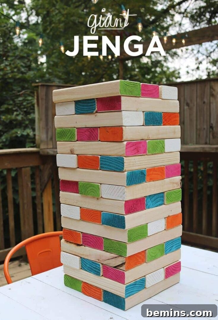 Make Your Own Giant Colorful Jenga