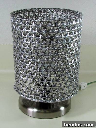 10 Rad Upcycled Lamps to Light Up Your Life 8 Accent lamp with pop tab shade