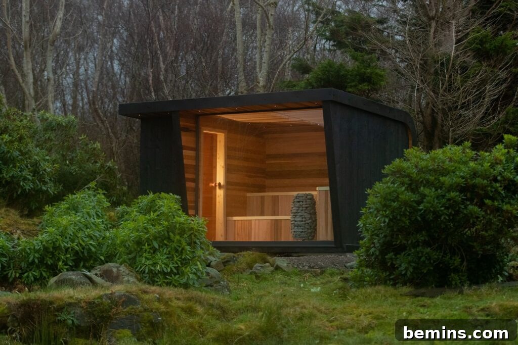 Crafting Your Backyard Sauna Sanctuary: 12 Inspiring Ideas 2 Black sauna in a forest