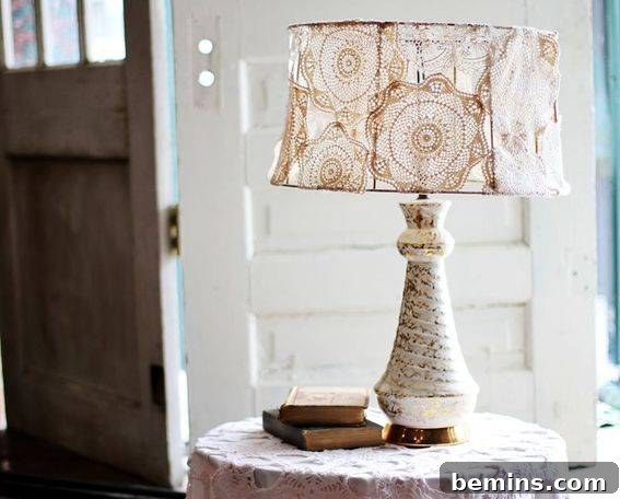 10 Brilliant Lampshade Transformations 6 Doily Lampshade DIY: A Charming and Elegant Lighting Solution