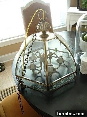 Before: Antique-Style Ceiling Lamp in a Vintage Setting