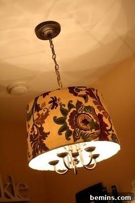 After: Chandelier Featuring a Paisley Lampshade