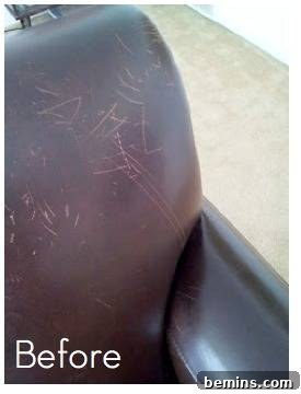 Scratched Leather Before Treatment