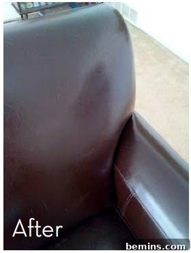 Scratched Leather After Olive Oil Treatment