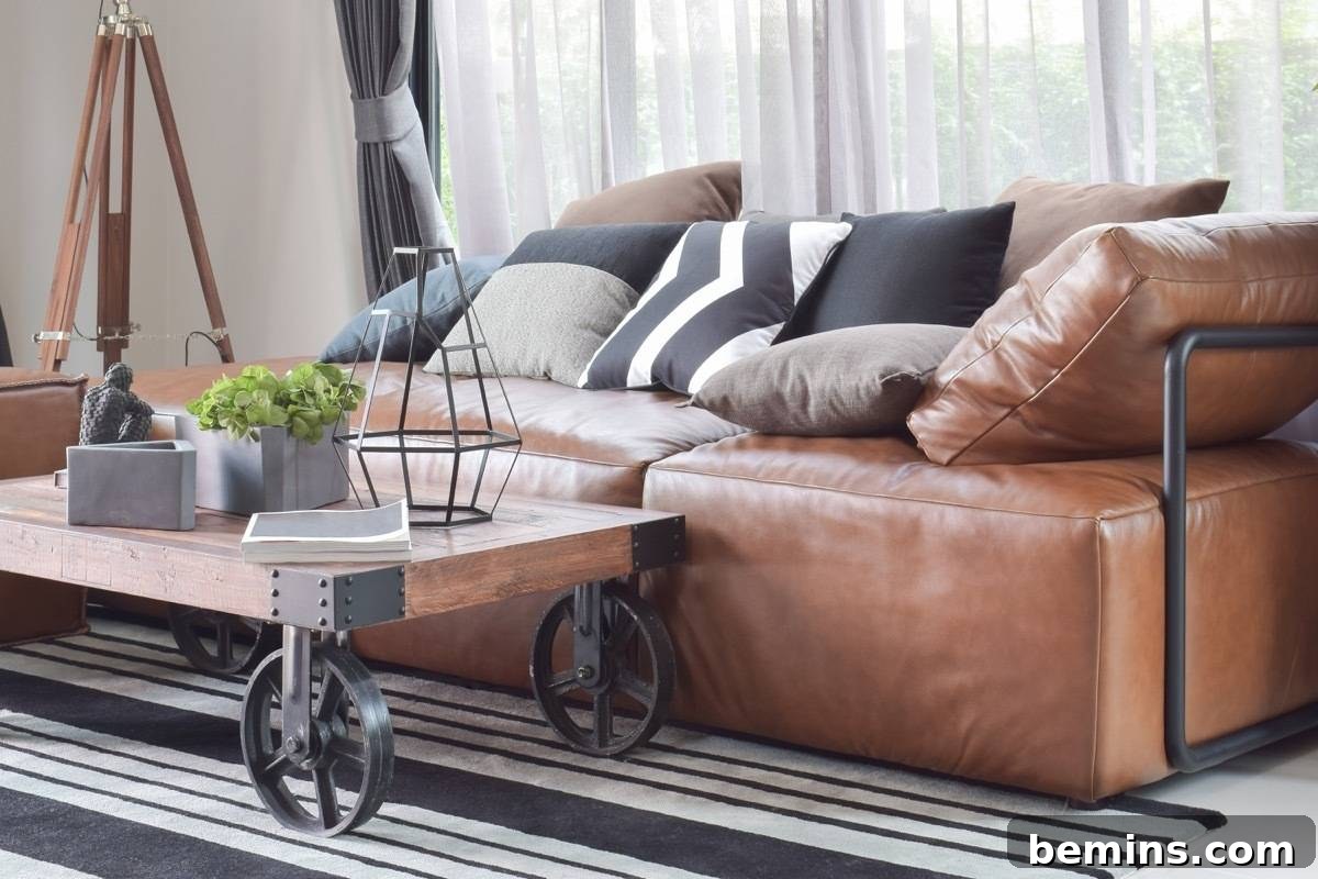 Elegant Leather Sofa