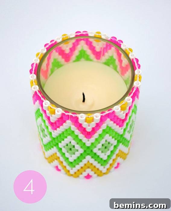 Beaded Tea Light Holder