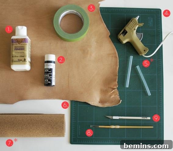 Materials for DIY Leather Mouse Pad