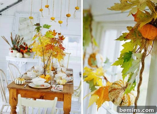 Elegant White Autumn Decor