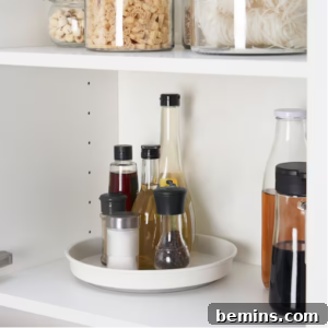 lazy susan in a pantry from ikea