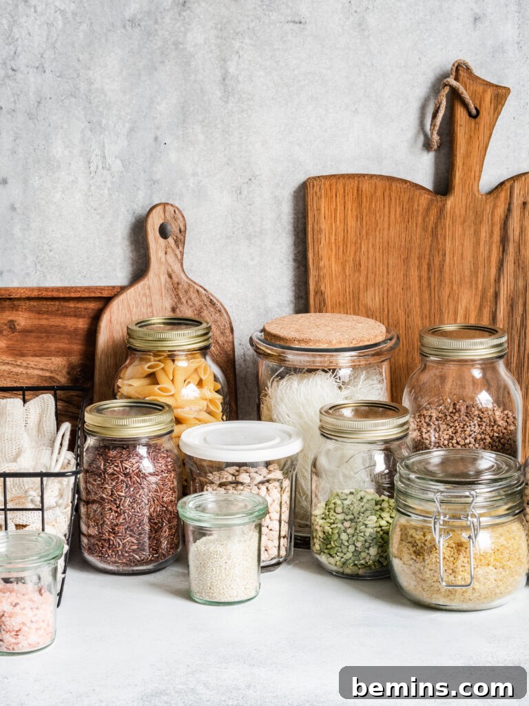 Kitchen storage of reusable products in clear containers
