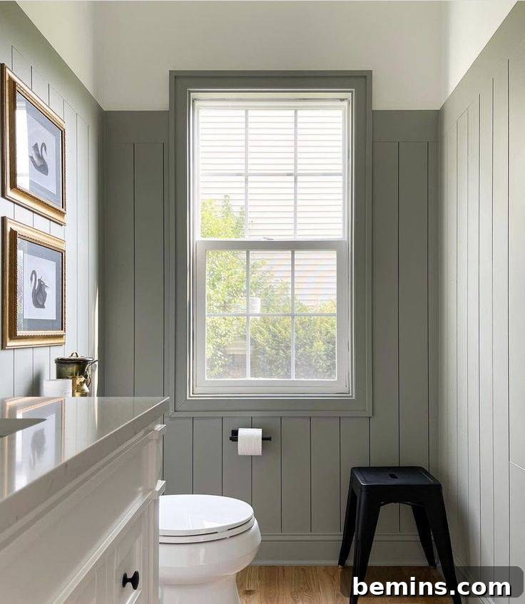 Charming Wainscoting: 21 Ways to Elevate Your Home 6 Shiplap wainscoting in a bathroom.