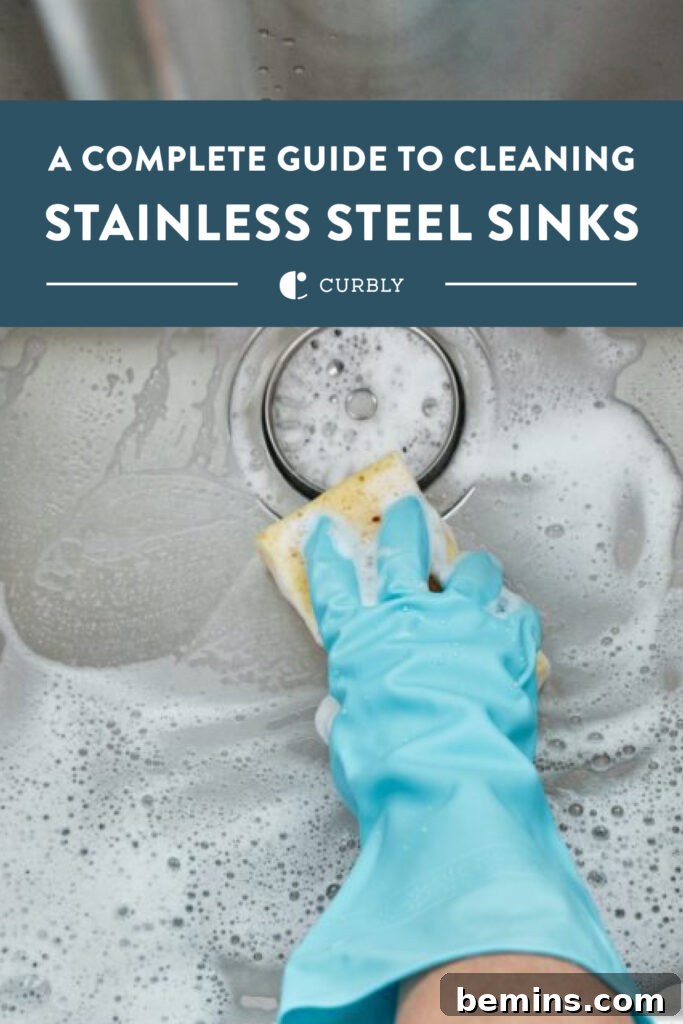 A visually appealing image promoting the cleaning of stainless steel sinks.