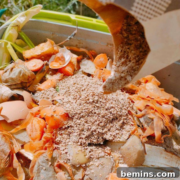 Bokashi Bran on Kitchen Scraps