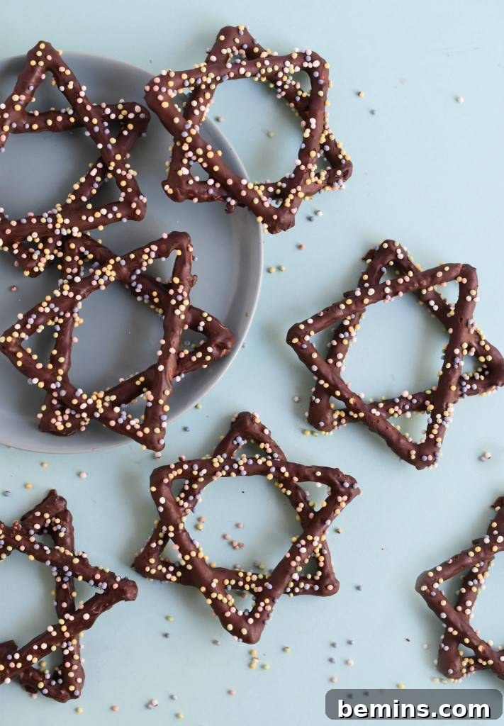 Kids will love these chocolate dipped star pretzels from Fork and Beans.