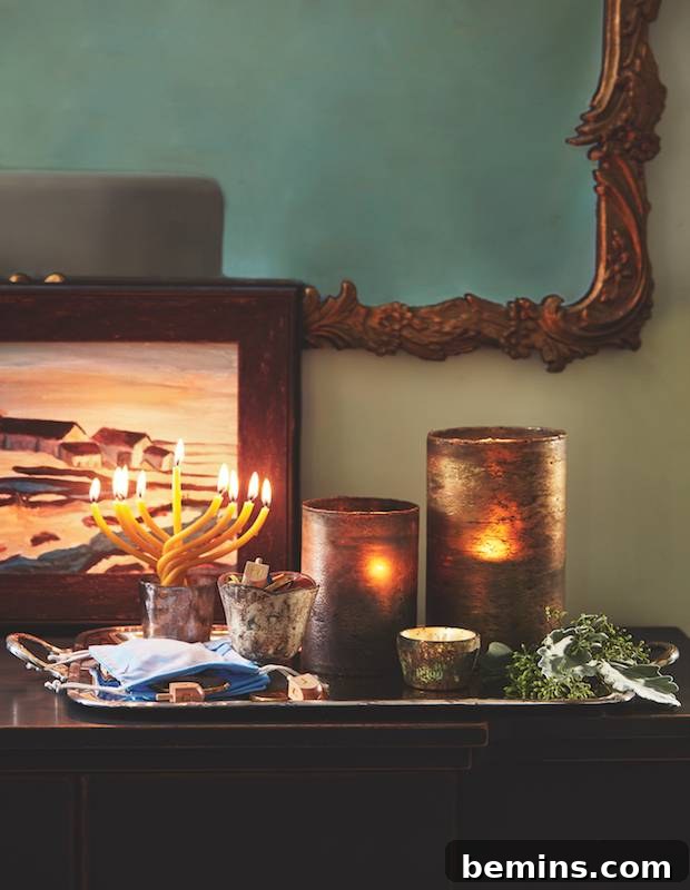 Small beeswax menorah from House and Home.