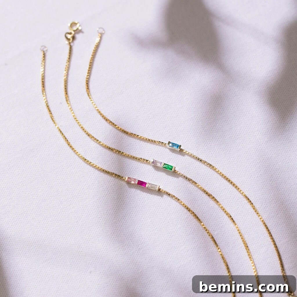 Three birthstone bracelets
