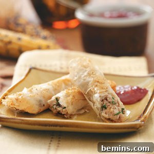 Turkey Cigars with Cranberry-Dijon Dipping Sauce