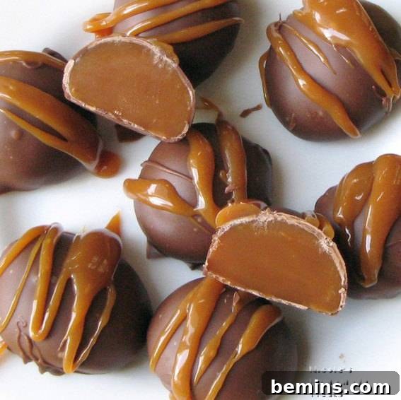 Homemade Carmel Chocolate Truffles - Holiday Candy Gift
