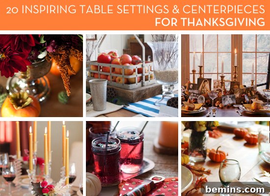 Elegant Thanksgiving table setting with warm lighting and natural elements.