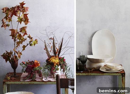 Thanksgiving table designed by Matt Armendariz with a focus on culinary presentation.