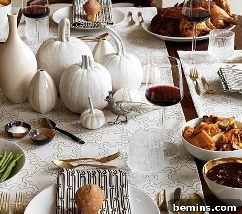 Dwell Studio Thanksgiving table with modern design and vibrant colors.