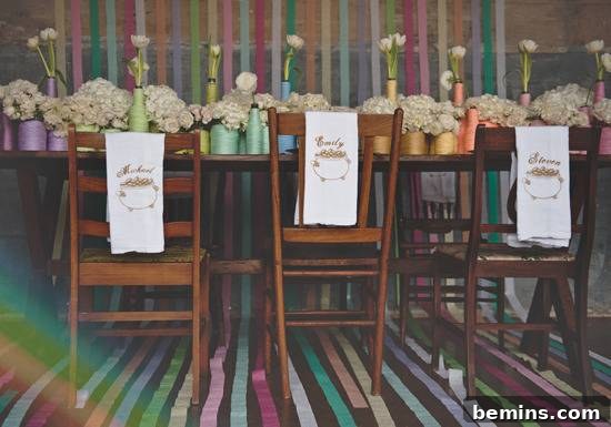 Colorful dining option for Thanksgiving with vibrant and cheerful decorations.