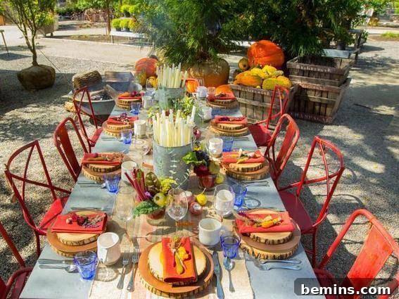 Casual Thanksgiving Brunch Outdoors with a relaxed and natural setting.