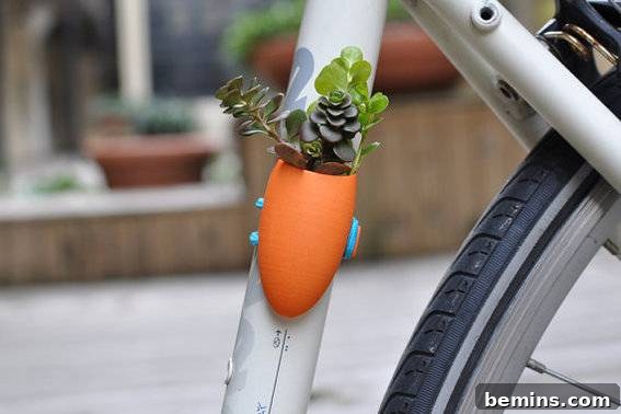 Orange Bike Planter - Unique and Eye-Catching Gift