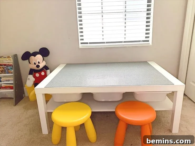 Lack coffee table as Lego table.