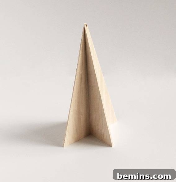 Wooden tabletop Christmas tree - ready for decorating