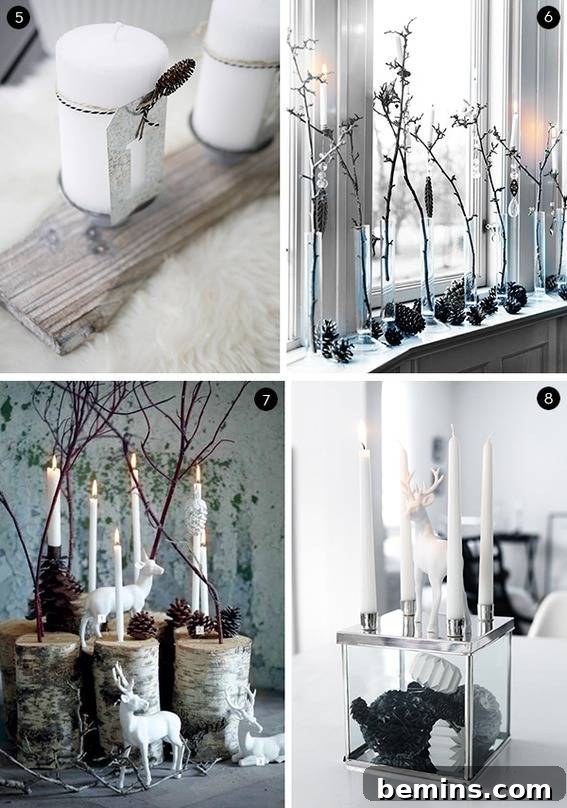 Rustic bedroom with branch garland
