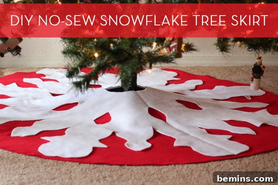 DIY No-Sew Snowflake Christmas Tree Skirt