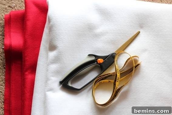 Materials for DIY Snowflake Tree Skirt