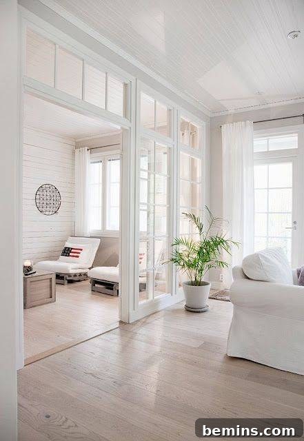 Transom Windows: A Complete Guide 2 White transom windows in living room with white furniture